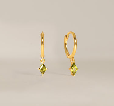 Peridot Cut Hoops