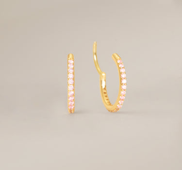 Paved Pink Tourmaline Clicker Hoop