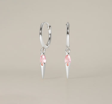 Spike Pink Tourmaline Hoops