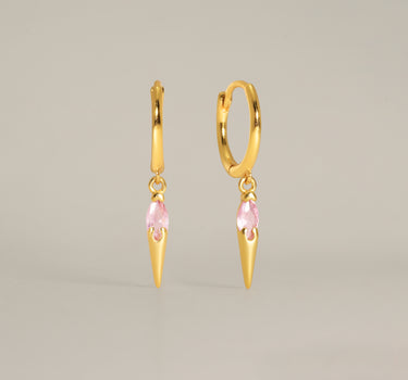 Spike Pink Tourmaline Hoops