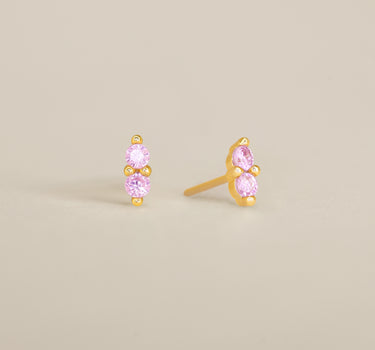 Twin Pink Tourmaline Studs