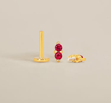 Ruby Twin Flat Back Labret