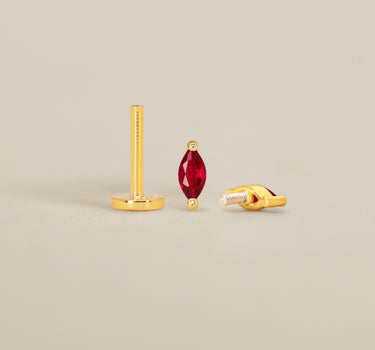 Ruby Marquise Flat Back Labret
