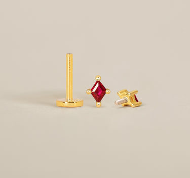 Ruby Cut Flat Back Labret