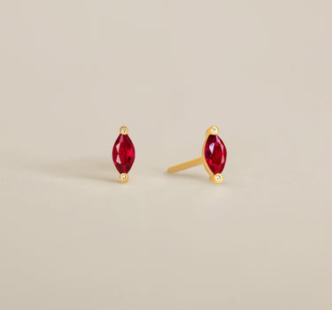 Single Marquise Ruby Studs