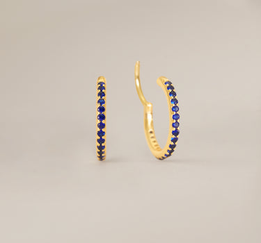 Paved Sapphire Clicker Hoop