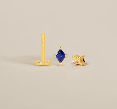 Sapphire Cut Flat Back Labret