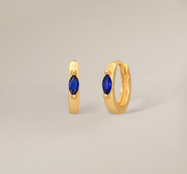 Sapphire Marquise Huggie Hoop