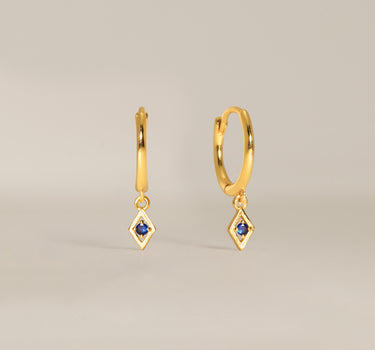 Geometric Sapphire Hoops