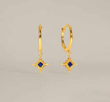 Starburst Sapphire Hoops