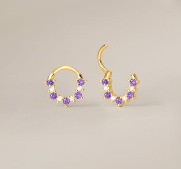 Diamond x Amethyst Clicker Hoops