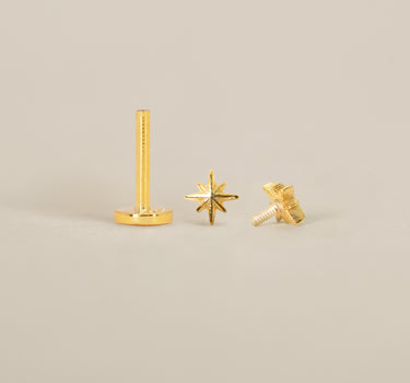 Solid Starburst Flat Back Labret