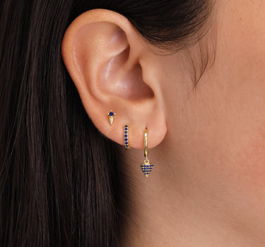 Sapphire Spike Dangle Ear Stack