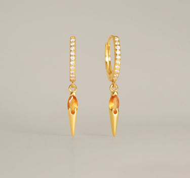 Paved Spike Topaz Hoops