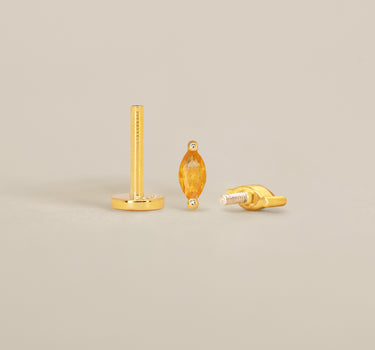 Topaz Marquise Flat Back Labret