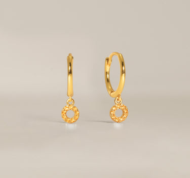 Paved Circle Topaz Hoops
