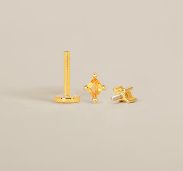 Topaz Cut Flat Back Labret