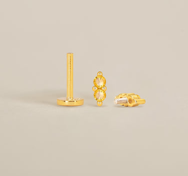Topaz Twin Flat Back Labret