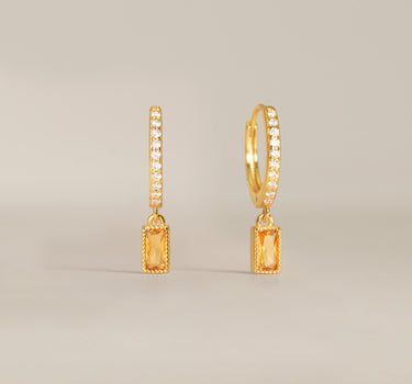 Paved Baguette Topaz Hoops