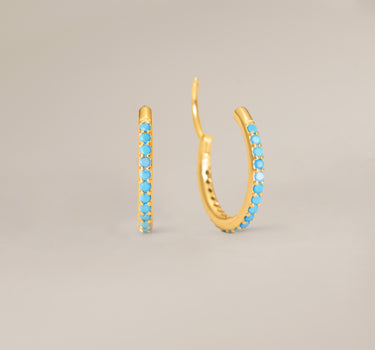 Paved Turquoise Clicker Hoop