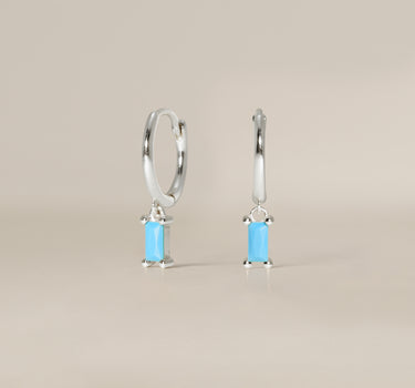 Baguette Turquoise Hoops
