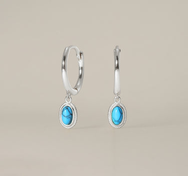 Turquoise Dangle Hoops