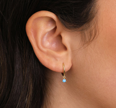 Brilliant Cut Turquoise Hoops