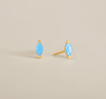 Single Marquise Turquoise Studs