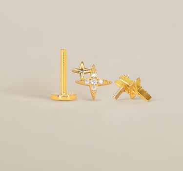 Twin Star Flat Back Labret
