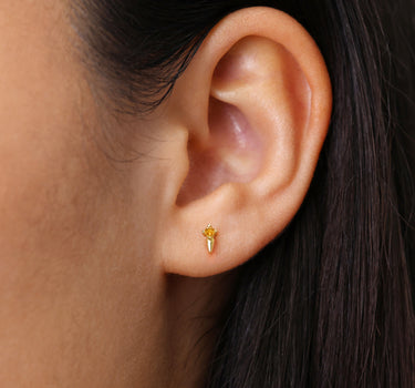 Topaz Spike Flat Back Labret
