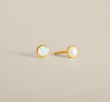 Sphere White Opal Studs