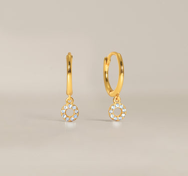 Paved Circle Zircon Hoops