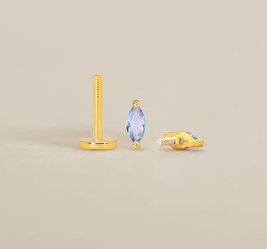 Zircon Marquise Flat Back Labret