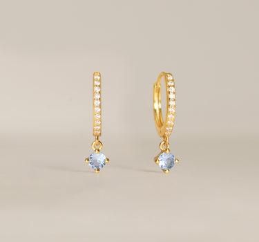 Paved Single Stone Zircon Hoops