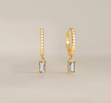 Paved Baguette Zircon Hoops