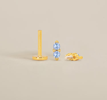 Zircon Twin Flat Back Labret