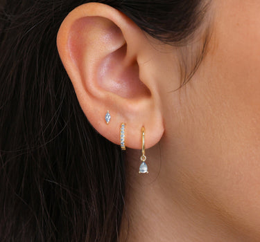 Zircon Teardrop Hoop Ear Stack