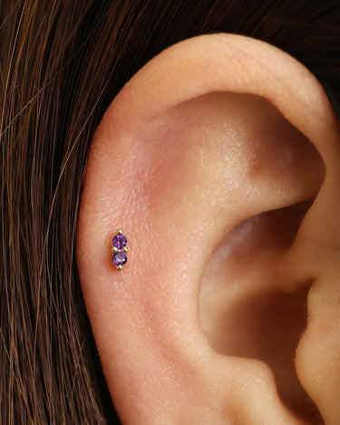 Amethyst Twin Flat Back Labret 