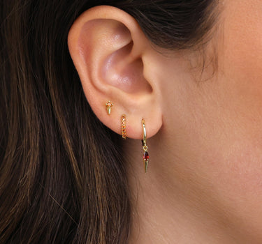 Garnet Spike Ear Stack