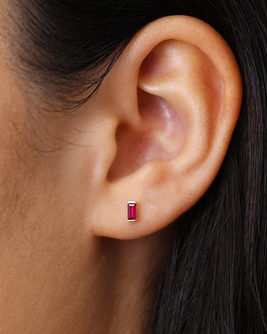 Baguette Ruby Stud 