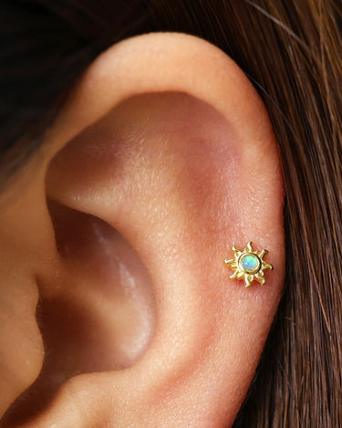Blue Opal Sun Flat Back Labret 