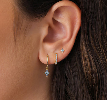 Zircon Cut Dangle Ear Stack