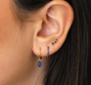 Sapphire Solid Baguette Cut Ear Stack