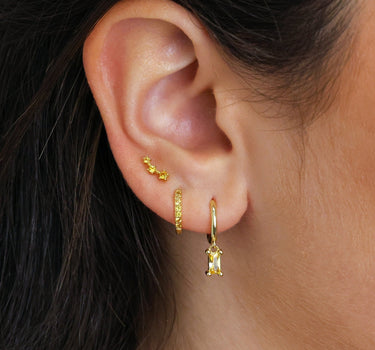 Topaz Solid Baguette Cut Ear Stack