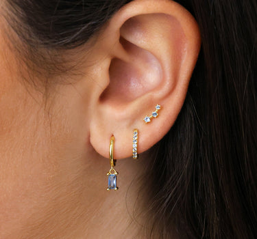 Zircon Solid Baguette Cut Ear Stack