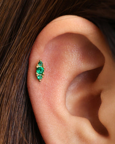 Emerald Bouquet Flat Back Labret 