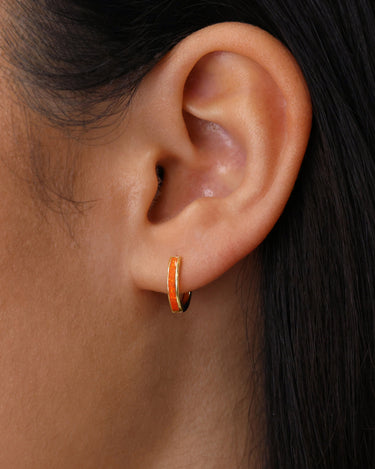 Red Opal Inlay Hoops 