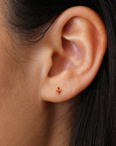 Garnet Cut Studs 