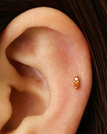 Garnet Twin Flat Back Labret 