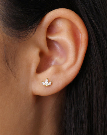 Marquise Flower Diamond Studs 